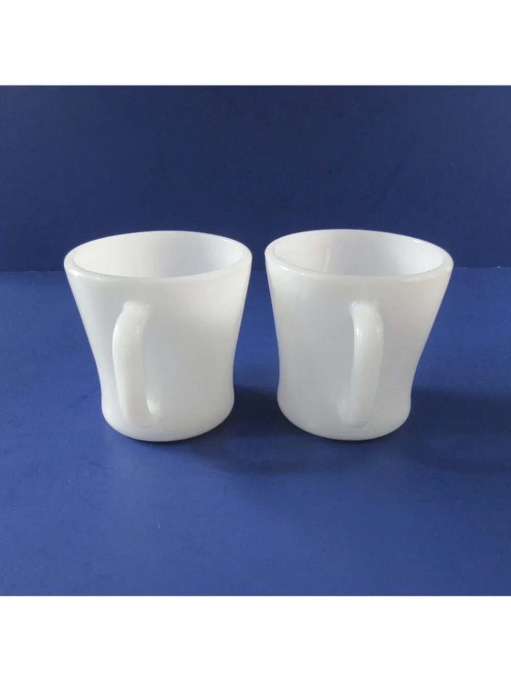 Vintage Federal Glass Company White Milk Glass Mugs D Handle Lot of 2 USA